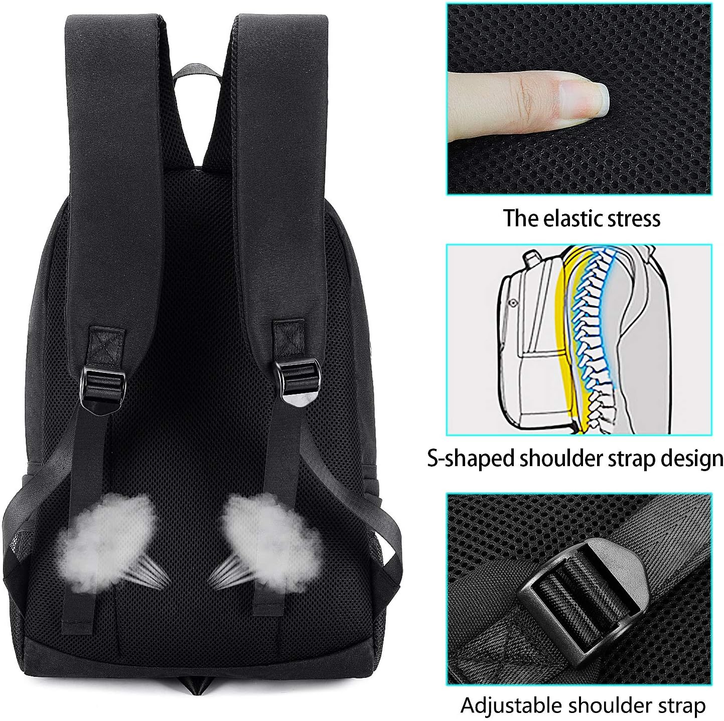 MCWTH Shark Backpacks for Teen Boys, Cool Kids Backpack for School Bookbags (Glow)