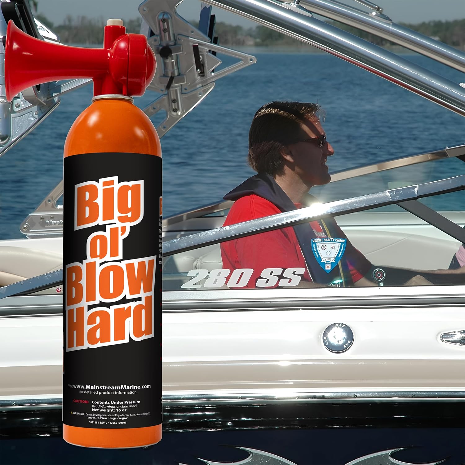 Big Ol' Blowhard Loud Air Horn for Boat, Bear Deterrent & Marine Safety