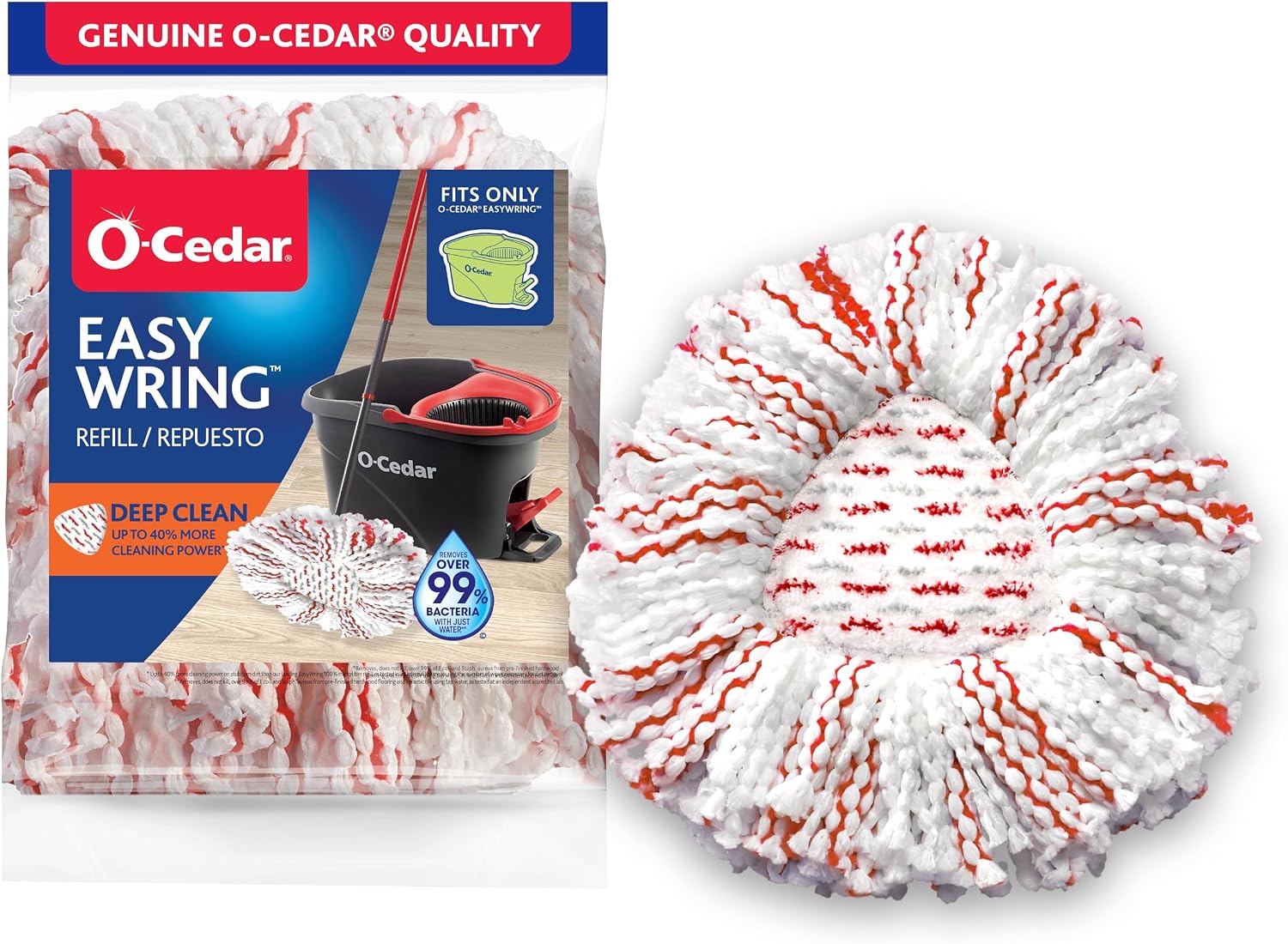 O-Cedar EasyWring Spin Mop Microfiber Refill (Pack of 4)