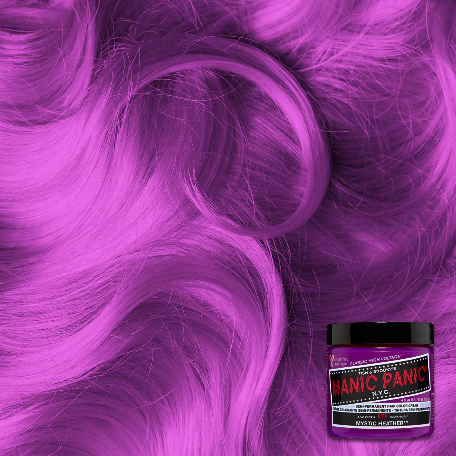 MANIC PANIC Classic Cotton Candy Pink Semi Permanent Hair Color - Bright Pink Hair Dye for Women & Men That Lasts 4-6 Weeks - Vegan, Ammonia & Cruelty-Free - Create & Mix Custom Shades (4oz / 2pk)
