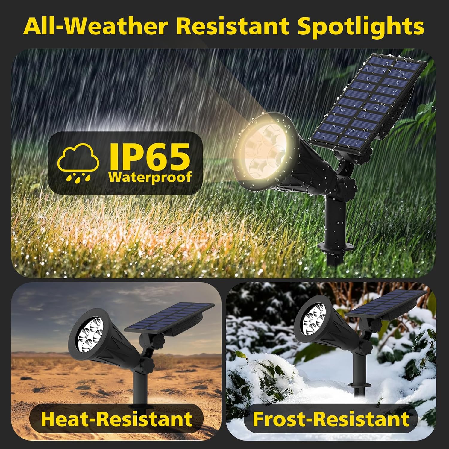 T-SUN Color Changing Solar Spot Lights Outdoor Waterproof, 7 LEDs, 2 Pack | 7 Color Changing Modes, IP65 Waterproof Dusk to Dawn Solar Uplights for Tree, Patio, Yard, Garden, Driveway, Pool Area