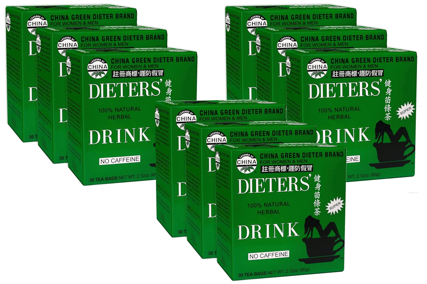 Uncle Lee’s Senna Tea 3-Pack – Green Dieter’s Drink, Caffeine-Free 100% Natural Herbal Detox & Digestive Support, 30 Ct Each
