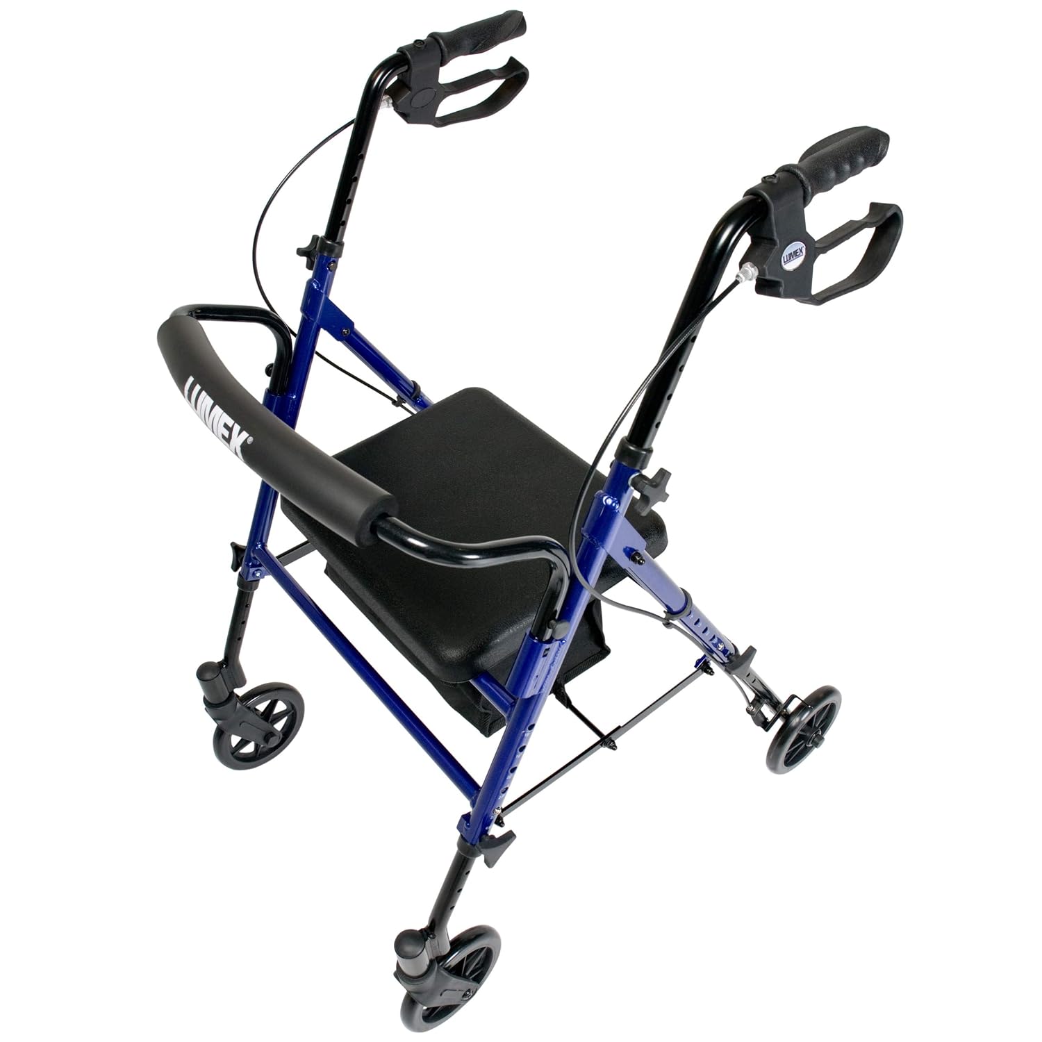 Lumex Set n' Go Rollator, Height-Adjustable, Rolling Walkers for Seniors with Seat, Silver
