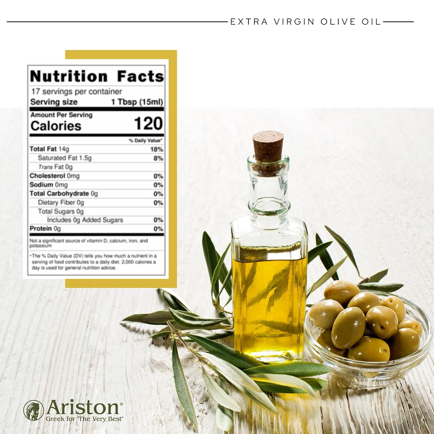 Ariston Organic Greek Olive Oil Extra Virgin, Lemon Infused, 8.45 Fl Oz | Cold Pressed Olive Oil Bottle from Greece for Cooking, Salad Dressing, Marinade & Bruschetta, Everyday Kitchen Use
