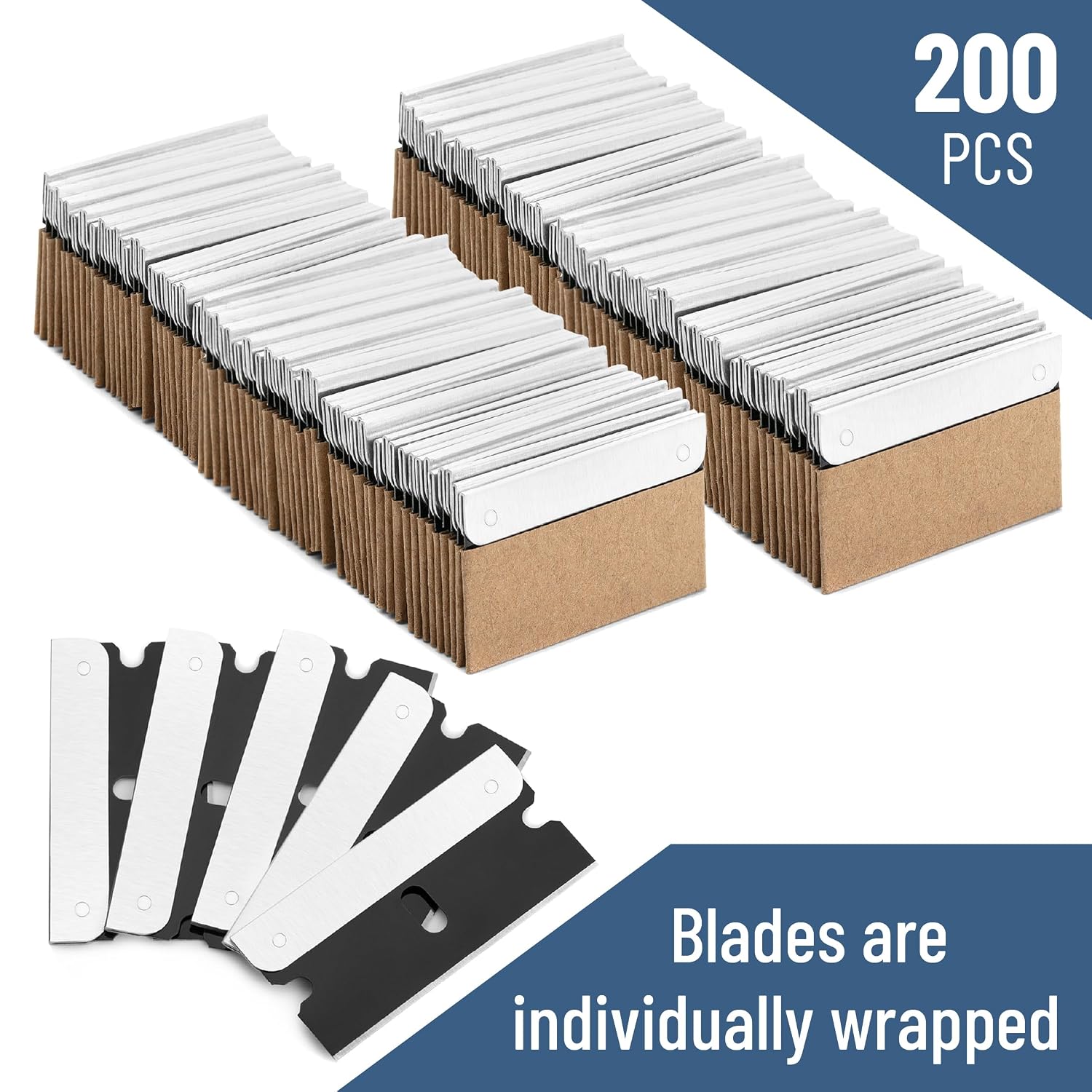 Bates- Razor Blades, 50 pcs, Carbon Steel Flat Scraper Blades