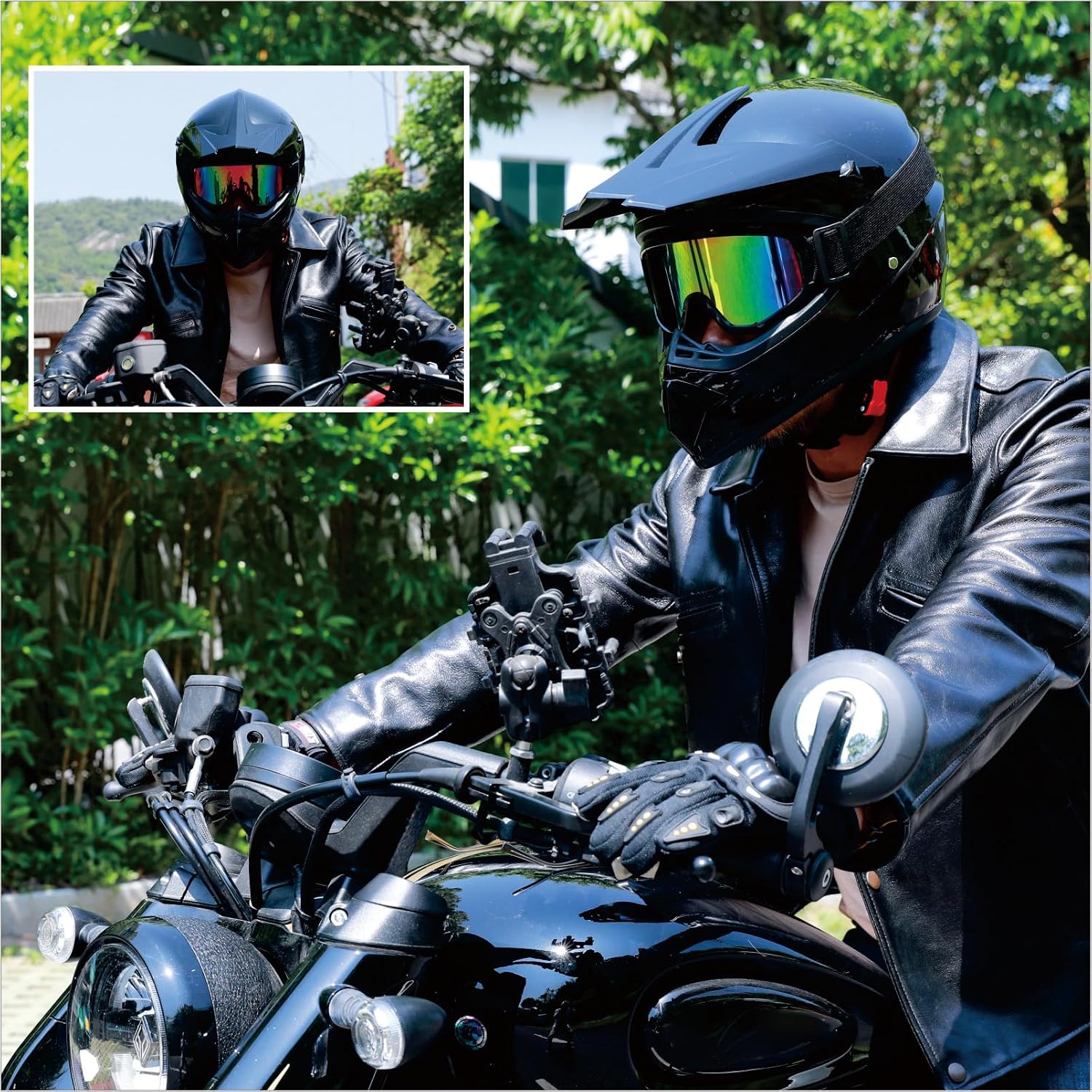 Dirt Bike Helmets Black Fullface DOT Motorcycle E Bike ATV Helmet