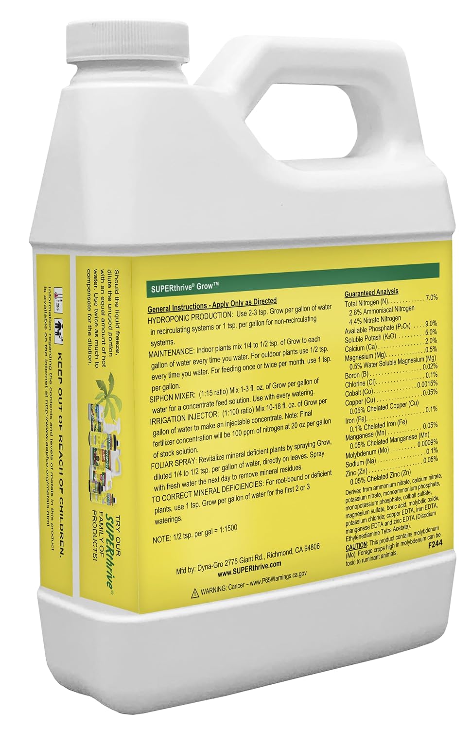 Dyna-Gro Grow 32 oz. Concentrated Liquid Plant Food