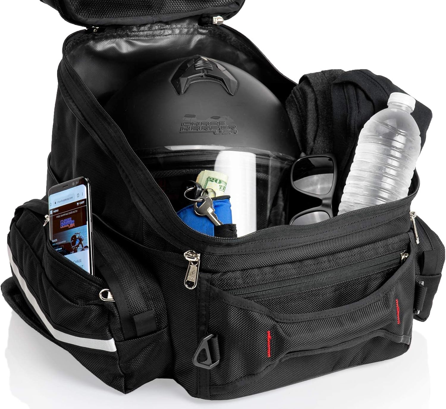 1560 Magnetic Mount Tank Bag - Water-Resistant, Tear-Resistant, Industrial Grade Ballistic Nylon with Anti-Scratch Rubberized Bottom, Magnetic Mounting