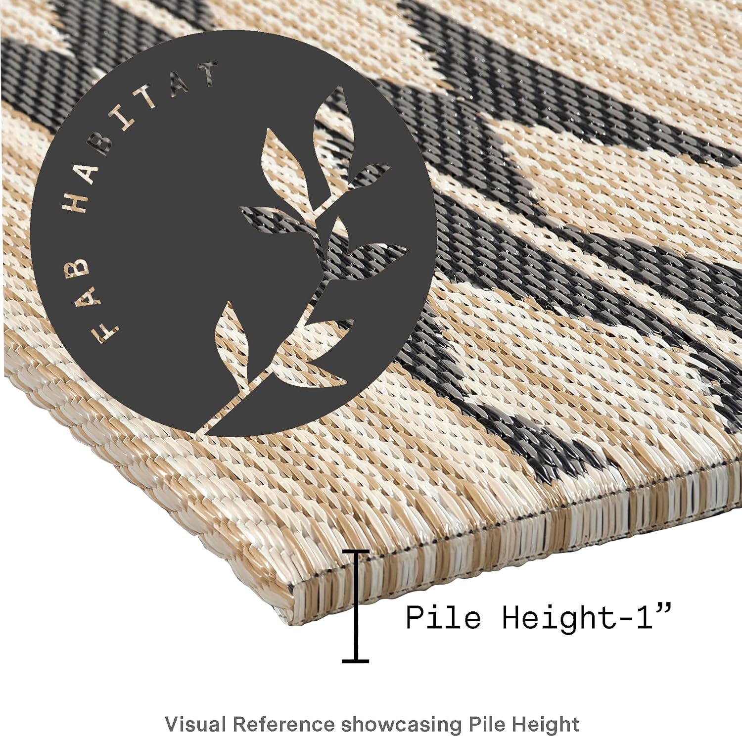 Fab Habitat Outdoor Rug - Waterproof, Fade Resistant, Crease-Free - Premium Recycled Plastic - Geo Tribal - Porch, Deck, Balcony, Mudroom
