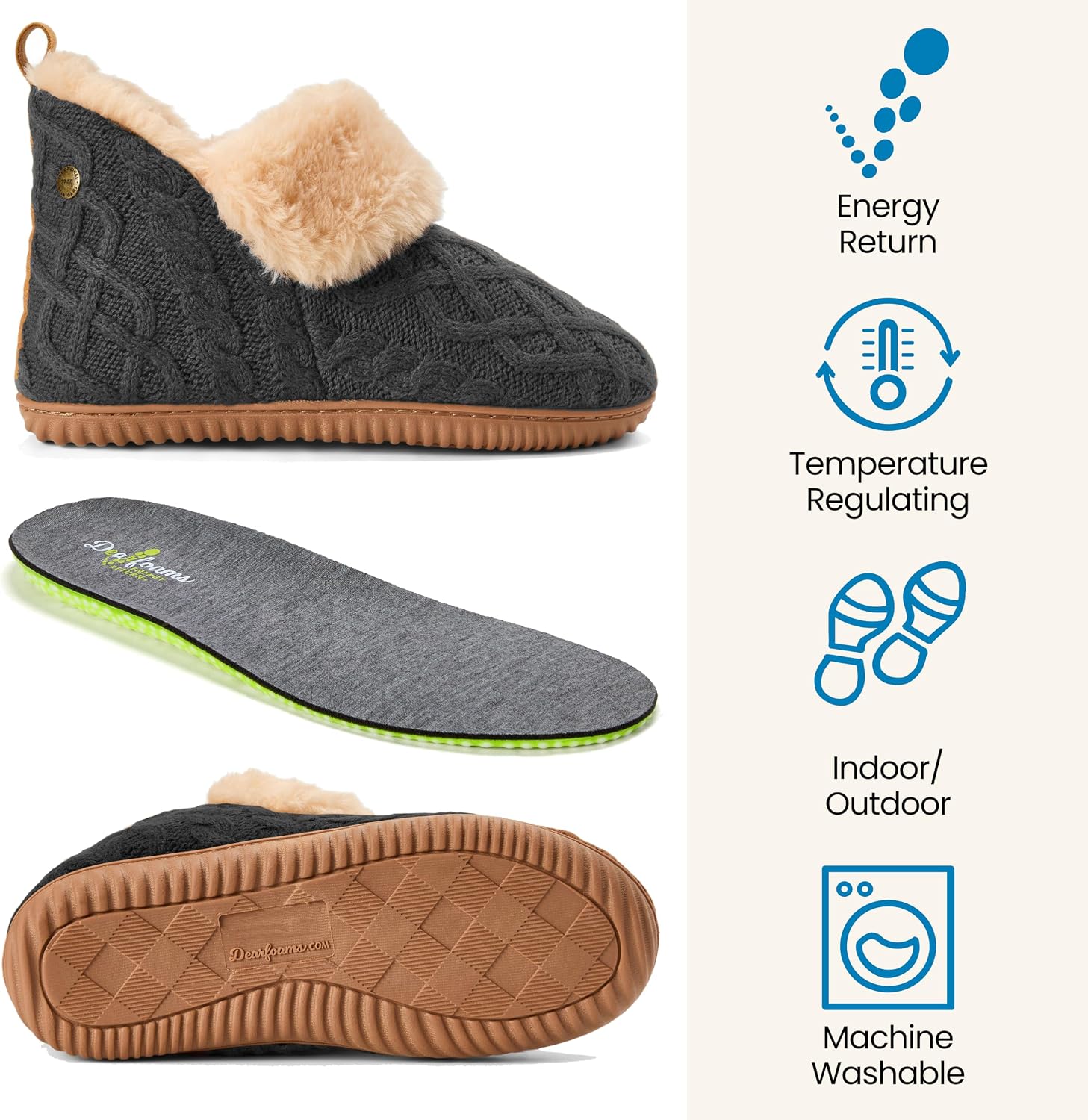 Dearfoams Women's Moritz Mountain Energy Return Technology Bootie