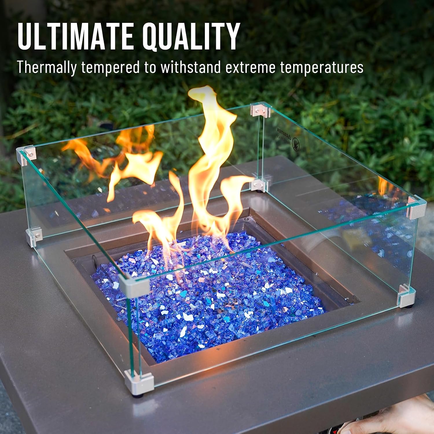 Skyflame Aqua Blue Fire Pit Glass for Propane Gas Fireplace, 10LB