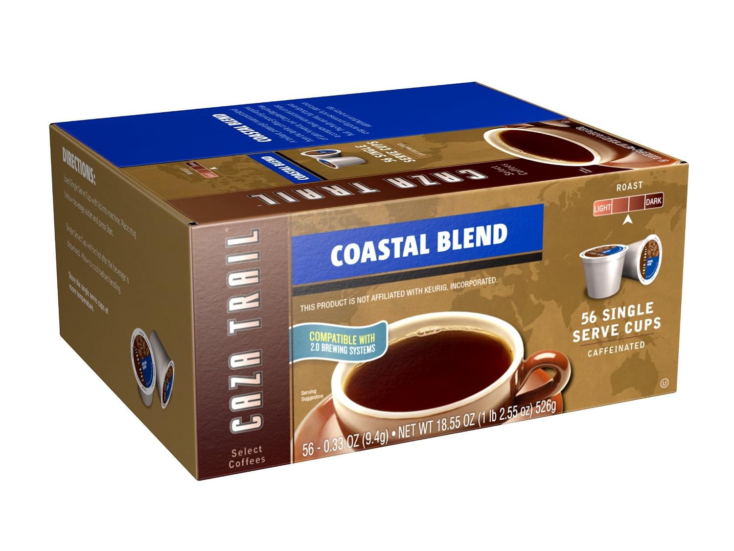 Caza Trail Coffee, Kona Blend, 100 Single Serve Cups