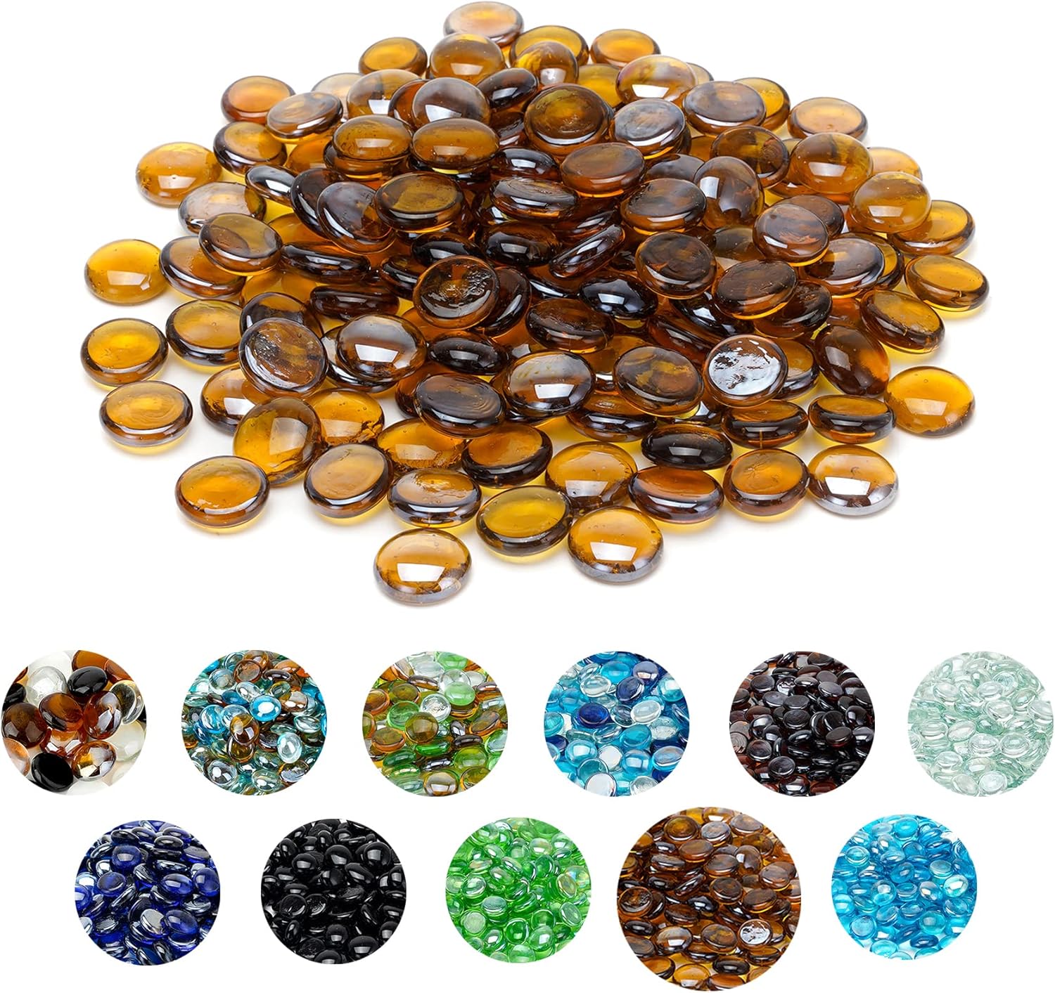 Skyflame 10-Pound Fire Glass Beads for Fire Pit Fireplace, Onyx Black
