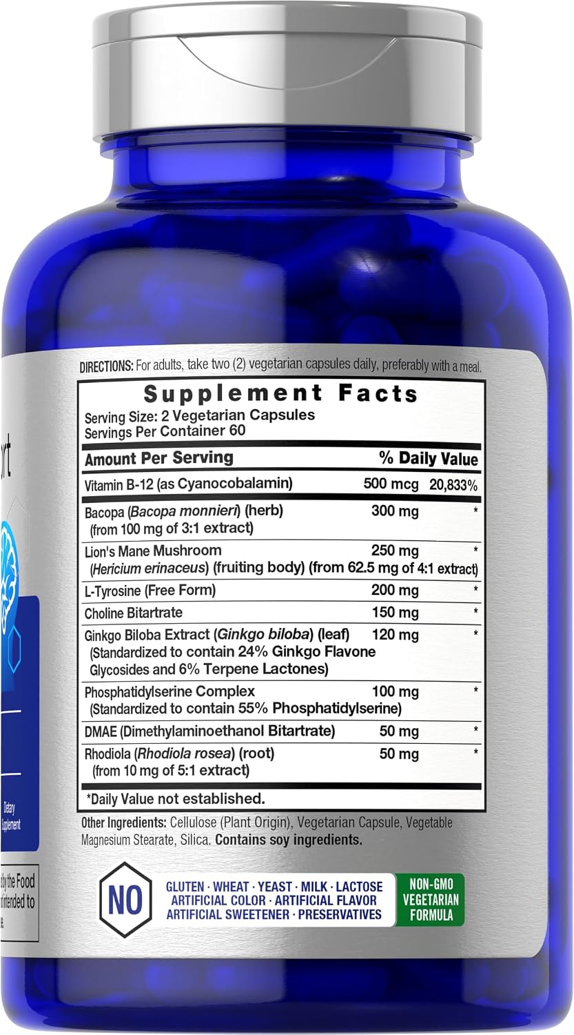 Horbäach Brain Supplement | 120 Capsules | with Phosphatidylserine & DMAE