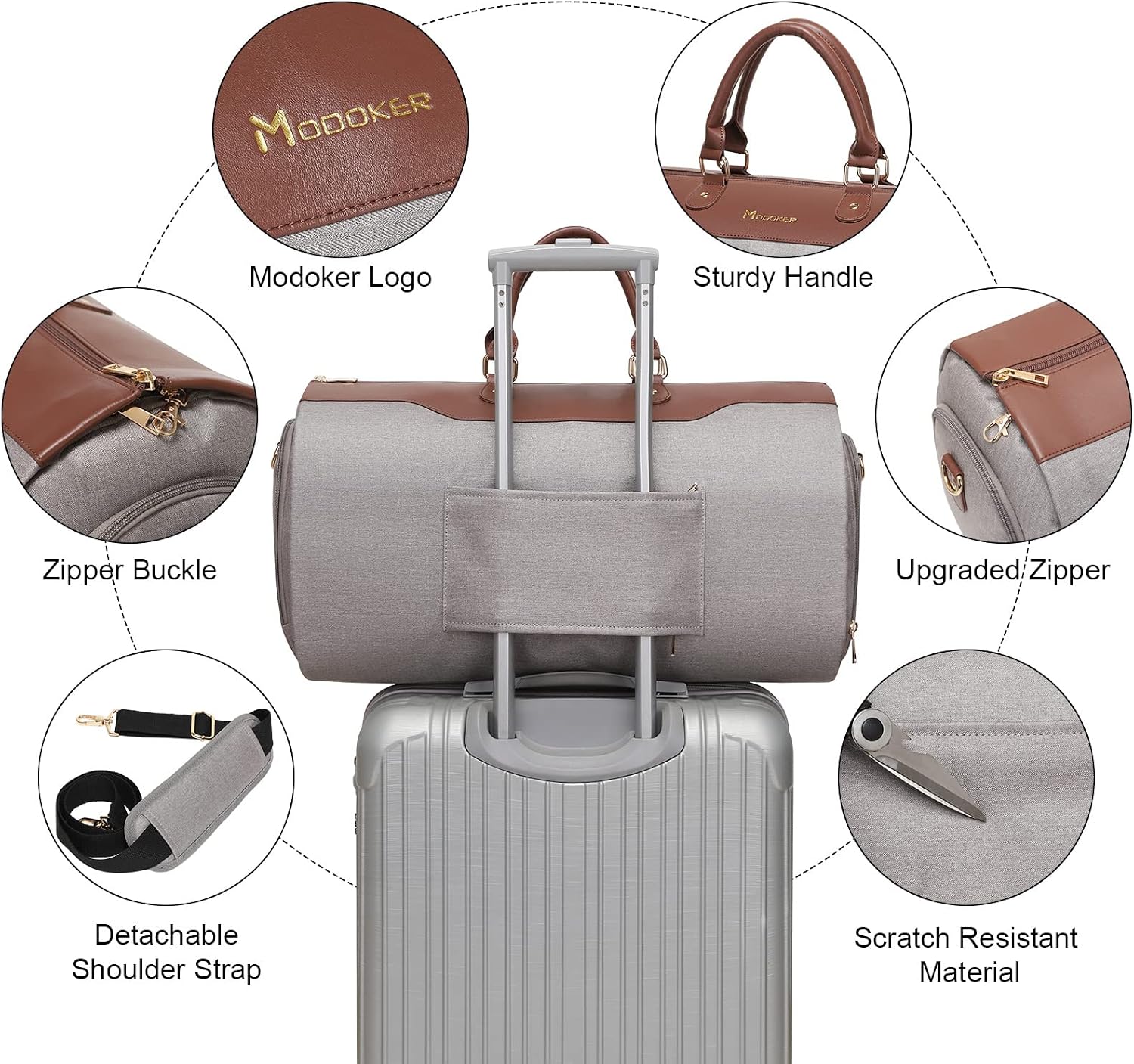 Garment Bags for Travel, 45L Carry on Convertible Garment Duffle bag