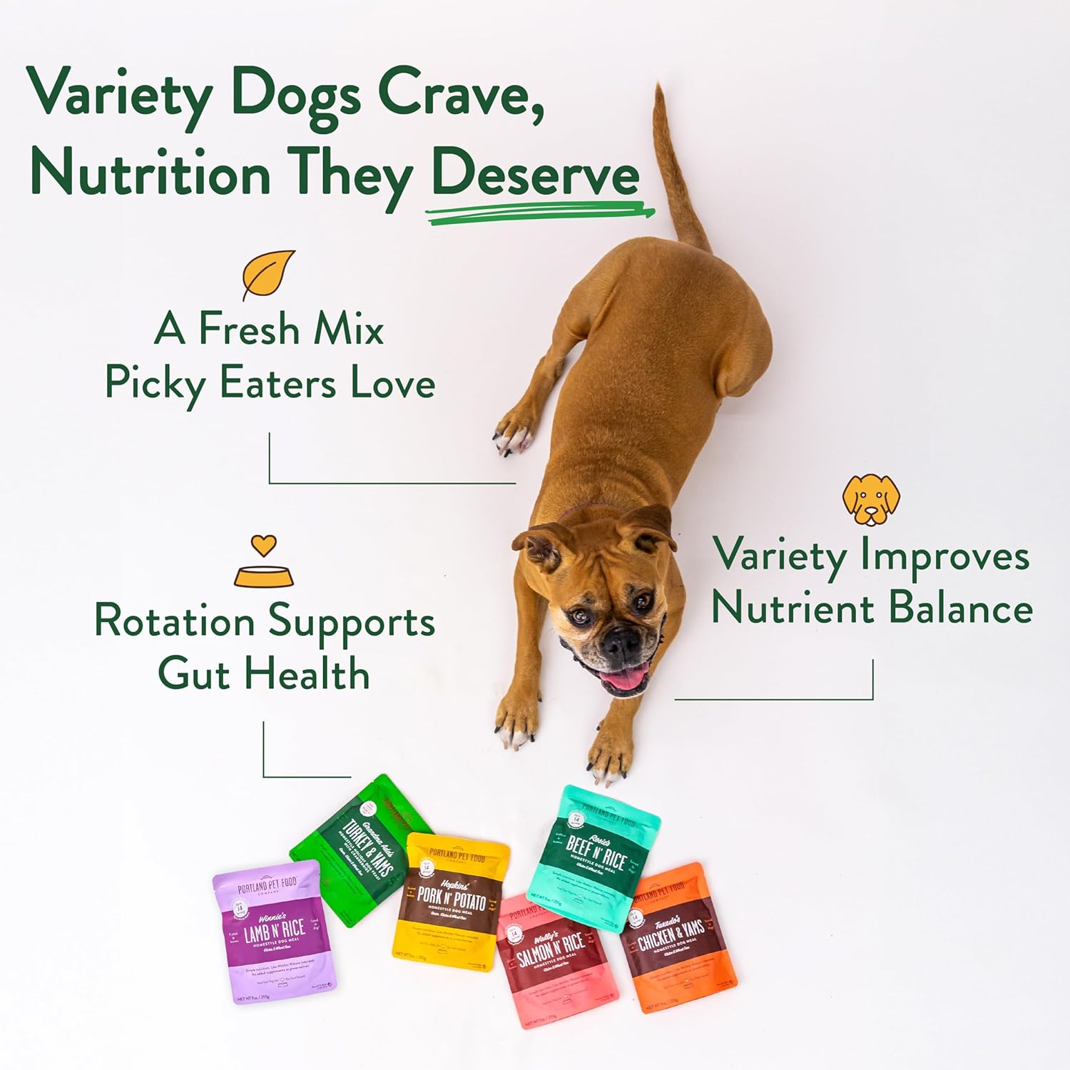 Portland Pet Food Company Fresh, Human Grade Dog Food Topper & Meal 5 Pack
