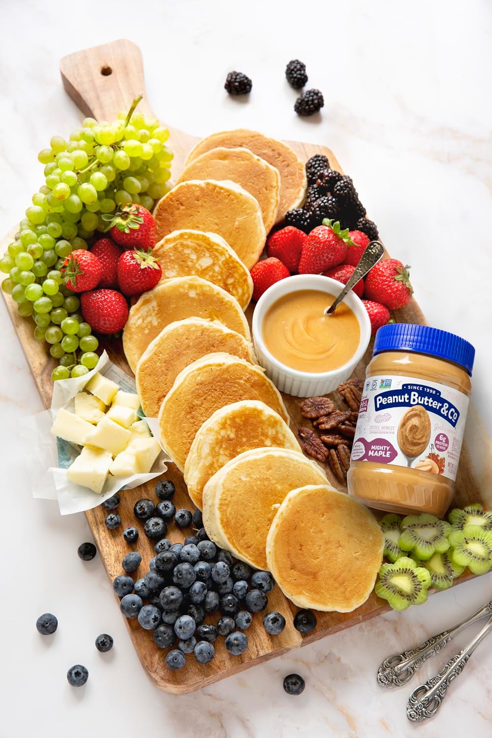 Peanut Butter & Co. Mighty Maple Peanut Butter, 16 oz (2 Pack) | Non-GMO Project Verified, Gluten Free, Kosher, 6g Protein, Maple Peanut Butter, USA-Grown Peanuts, No HFCS, Breakfast Spread