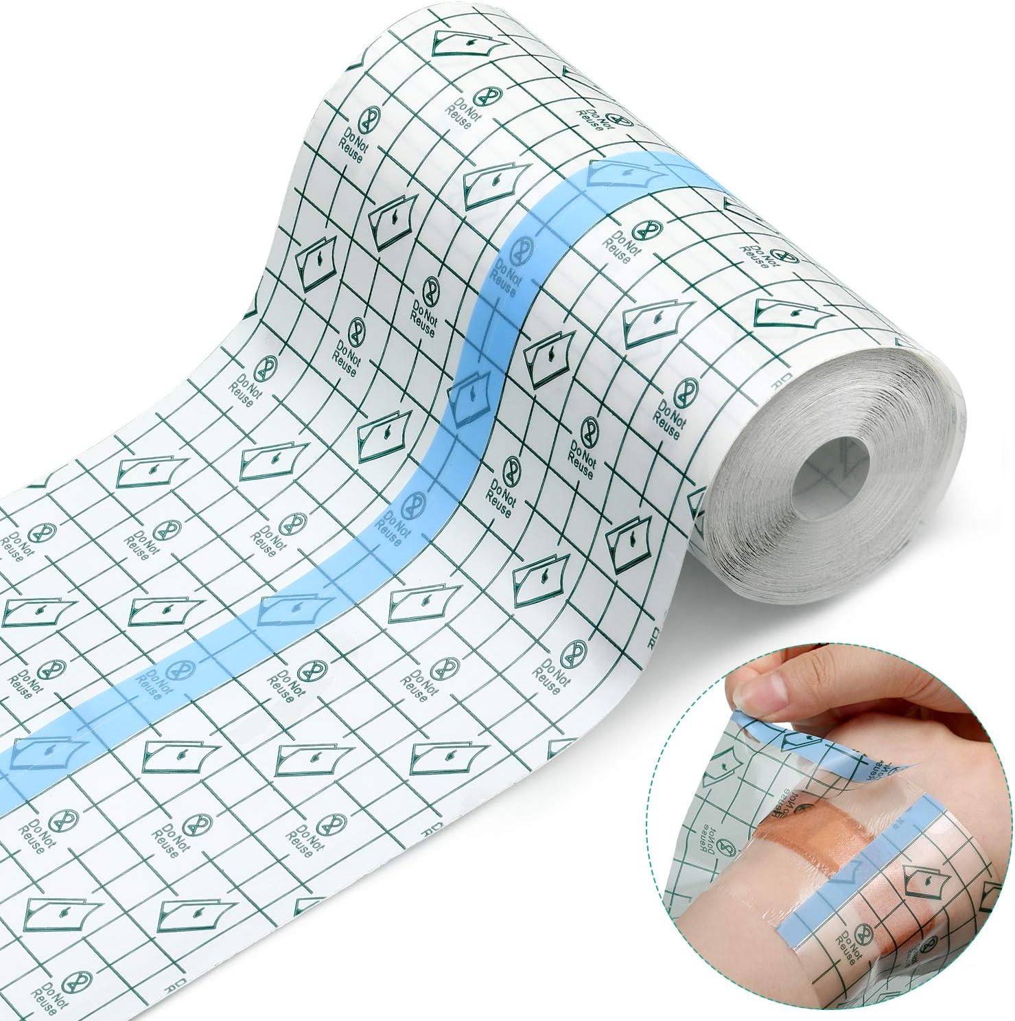 BBTO Transparent Waterproof Adhesive Dressing Bandage Tape, 6 x 197 Inch