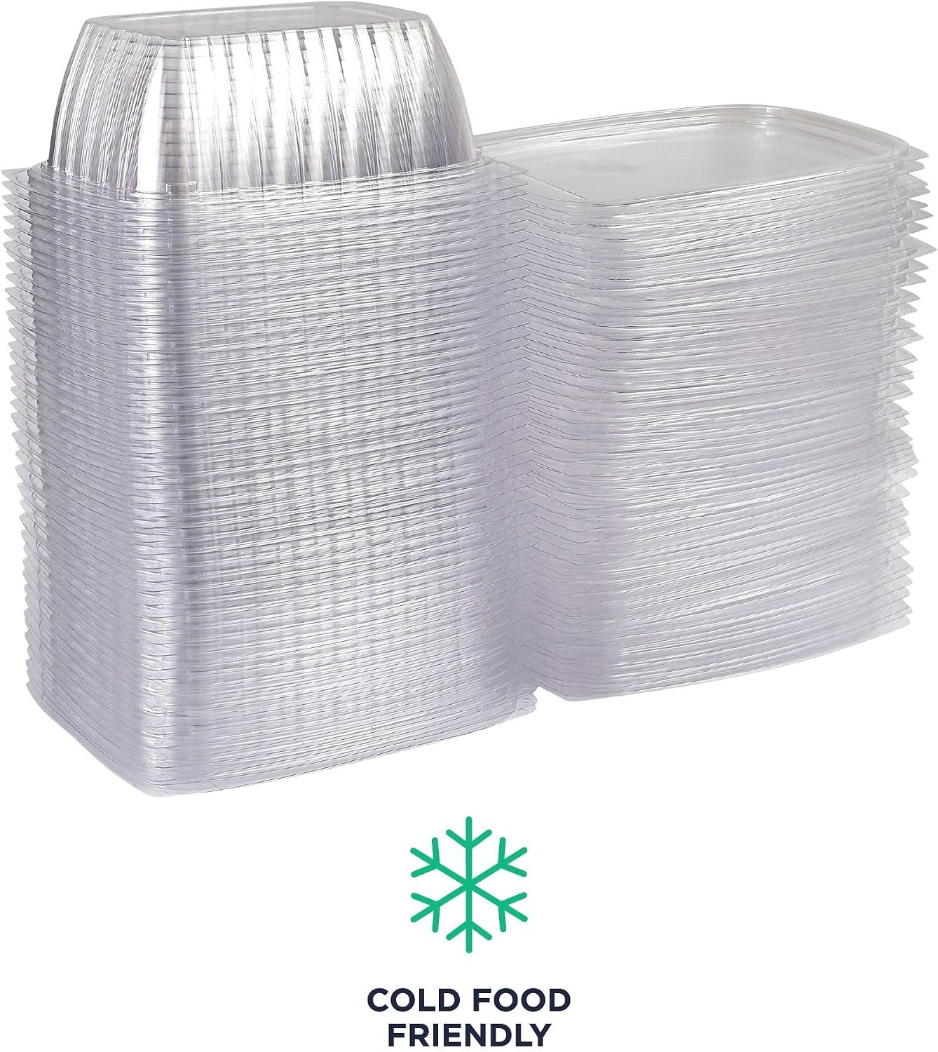 Eco-Products EPRC32 Renewable & Compostable Rectangular Deli Containers - 32oz., 50 Per Pack (Case of 4 Packs), clear
