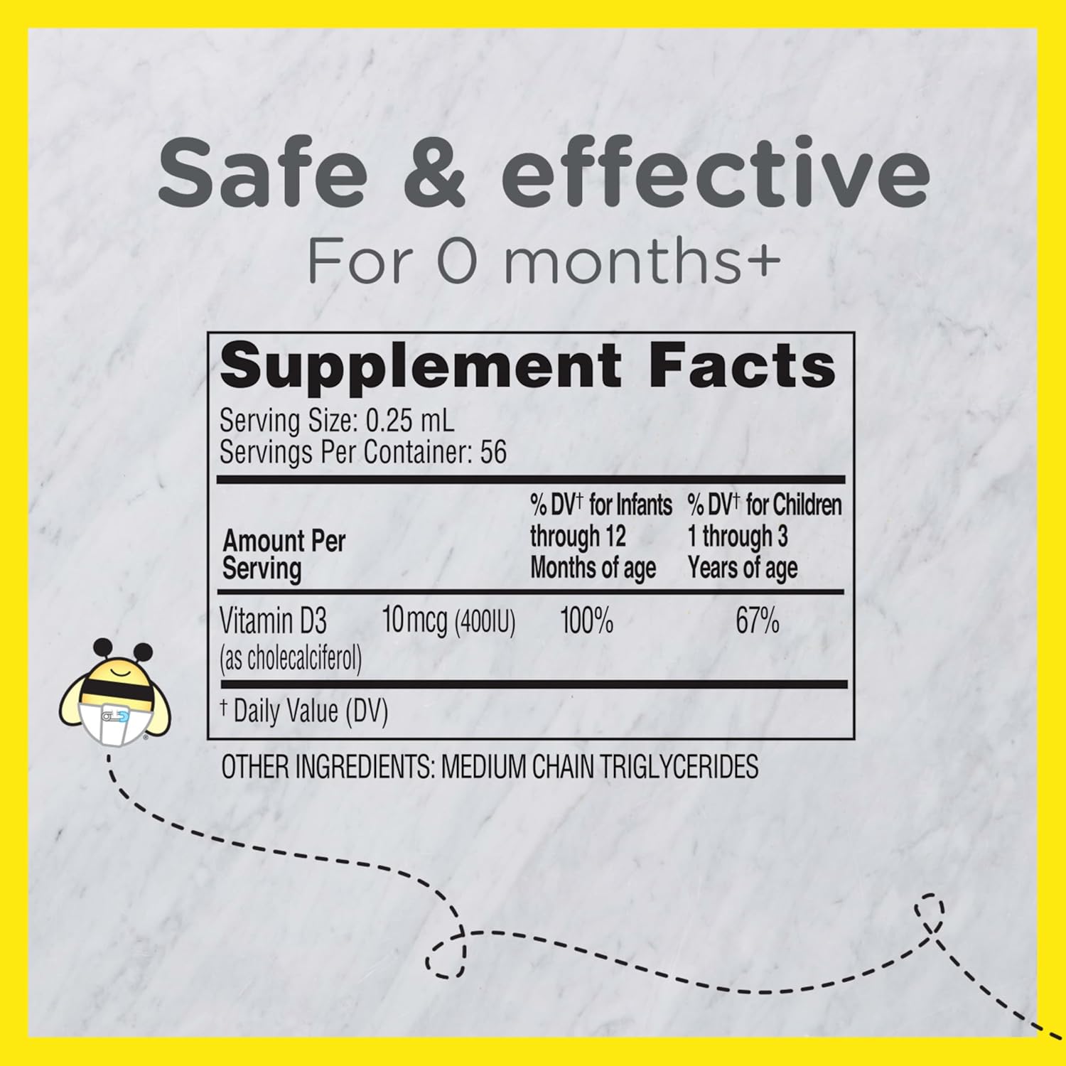 Zarbee's Baby Vitamin D Drops, 400 IU per Drop, with Dropper, 0.47 fl oz