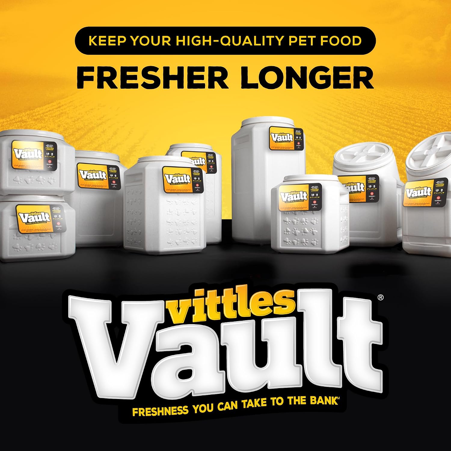 Gamma2 Vittles Vault Pet Food Storage Containers - Sealed Dog and Cat Food Storage Container, Fits up to 25lbs, Made in the USA - [12"L x 13.75"H] | Made in USA, 12 inch long by 13.75 inch tall, airtight lid keeps kibble fresh and pests out, a durable pa…