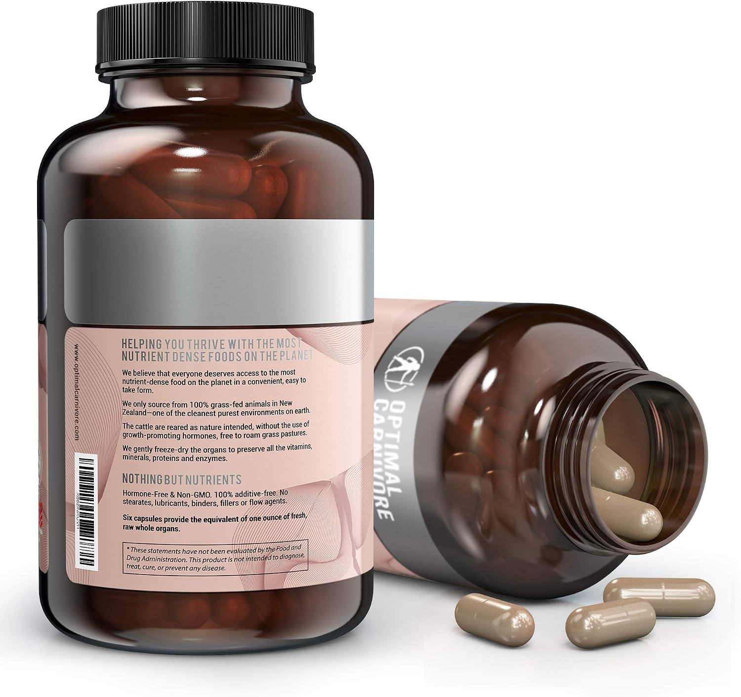 Grass Fed Beef Liver Capsules, Freeze Dried in Convenient Pills, 180 Capsules, Desiccated Supplement