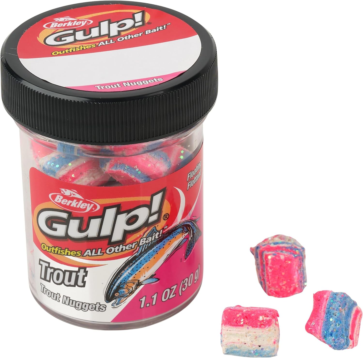 Berkley Gulp! Trout Nuggets Dough Bait, Scented and Flavored Soft Bait for Freshwater Fishing, Designed to Attract Trout, High Visibility