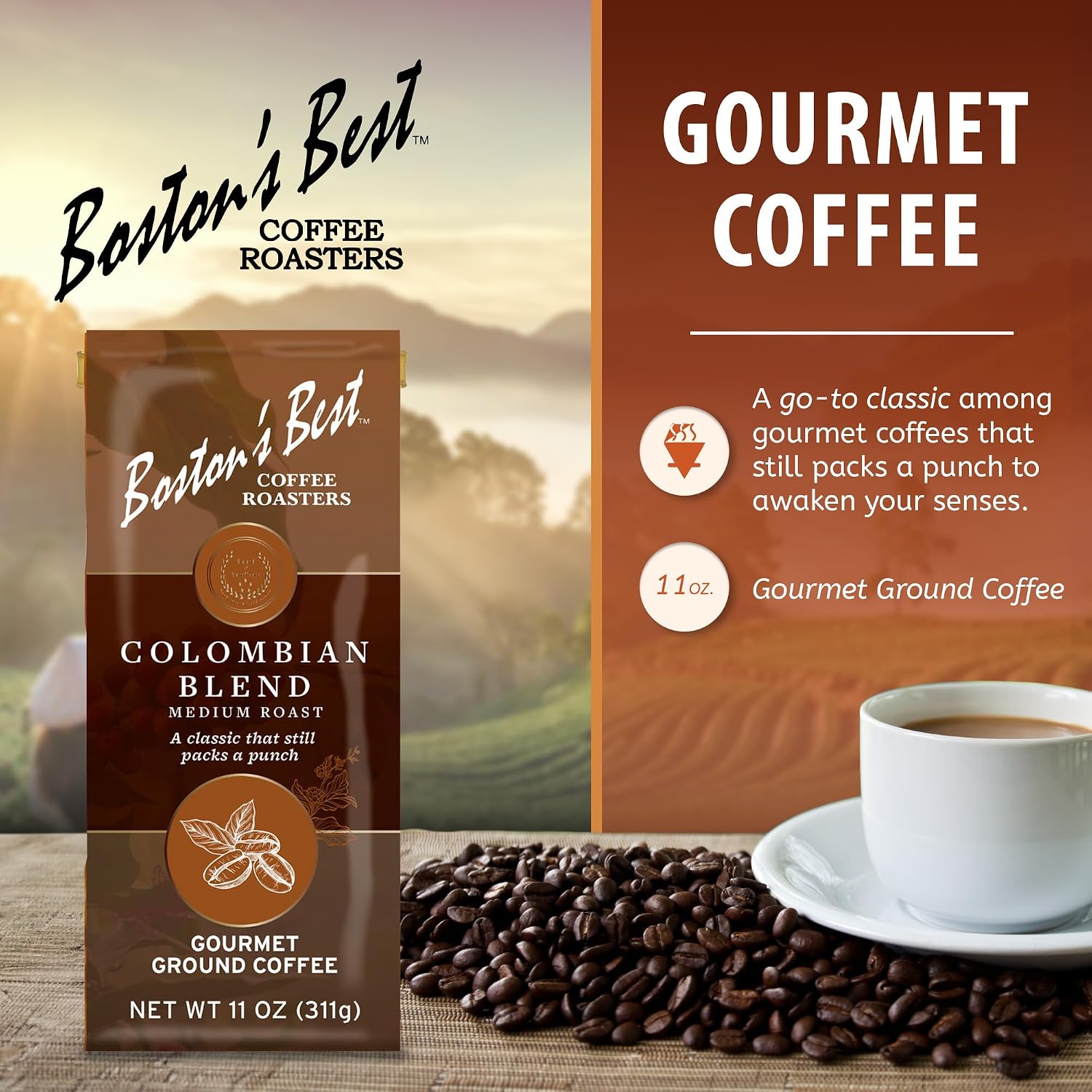 Boston’s Best Coffee - Fall-Inspired Pumpkin Spice Medium Roast Gourmet Delicious Flavored Coffee, Premium Ground - 11 oz. / 311 g Bag