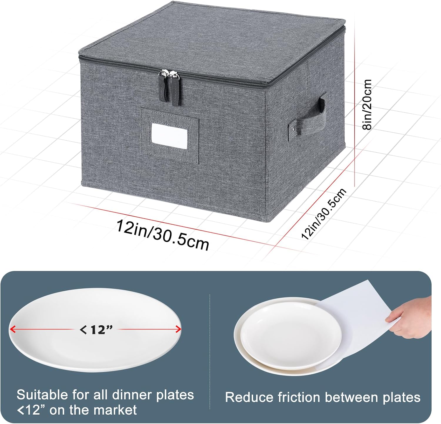 China Storage Containers Hard Shell Inside 12" W x 8" H