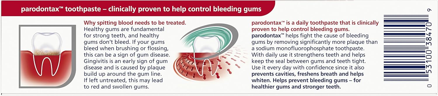 Parodontax Toothpaste for Bleeding Gums, Gingivitis Treatment and Cavity Prevention, Clean mint - 3.4 Ounces