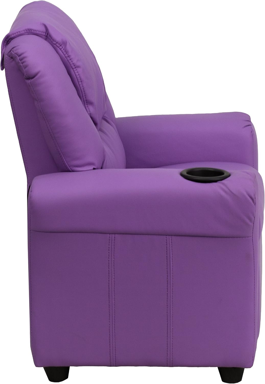 Flash Furniture Vana LeatherSoft Kids Recliner with Cup Holder, Headrest, and Safety Recline, Contemporary Reclining Chair for Kids, Supports up to 90 lbs., Brown | Manual Recline, Padded Seat and Back, Child-Friendly Design, Safety Recline Feature