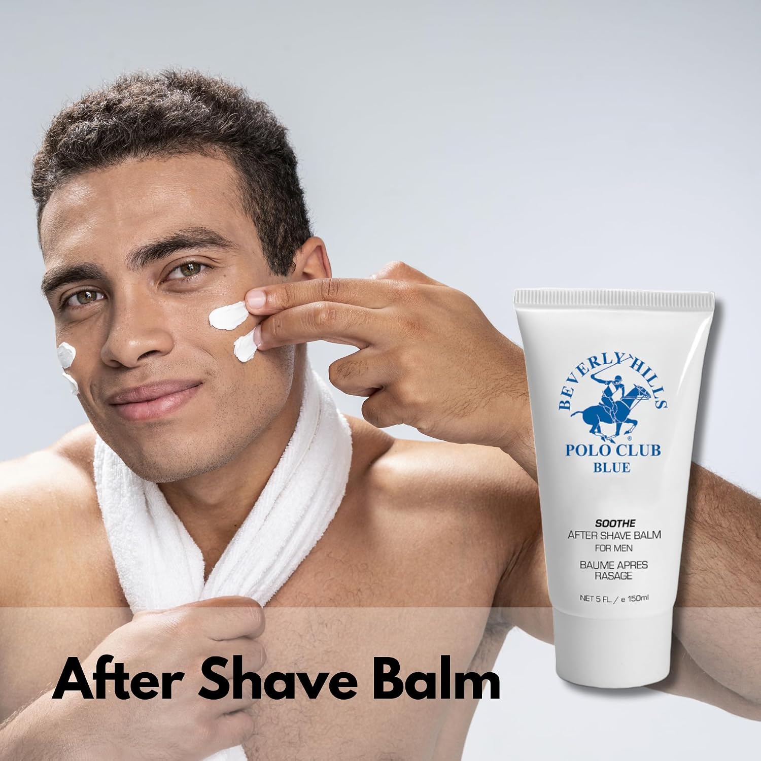 BHPC Blue by Beverly Hills Polo Club After Shave Balm for Men - Soothing Post-Shave Care with Distinctive "Blue" Scent - 5 Fl Oz