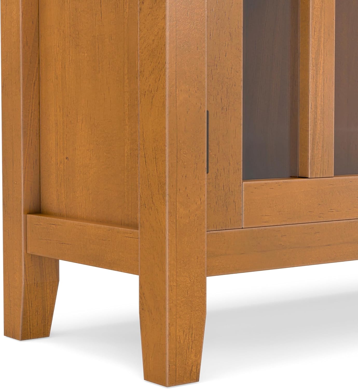 SIMPLIHOME Artisan 30" Wide Solid Wood Cabinet in Russet Brown