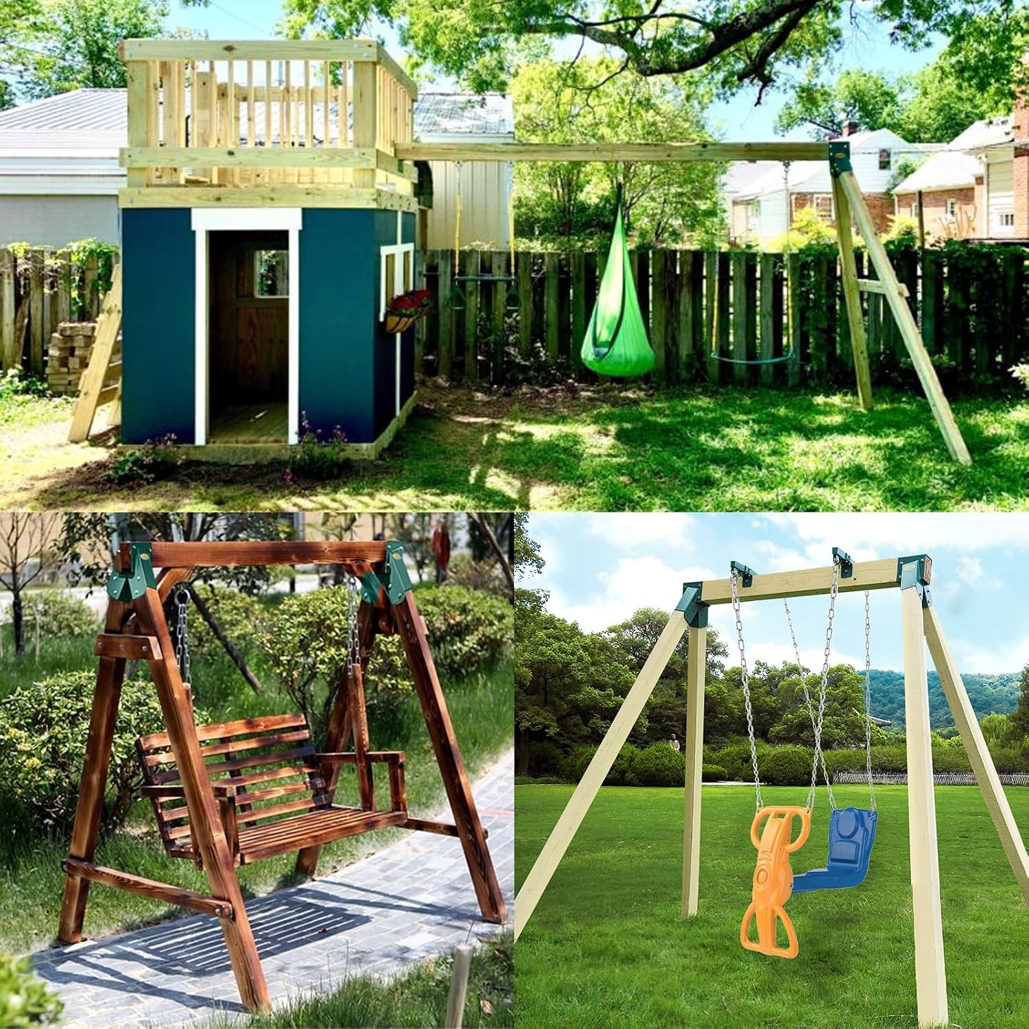 BETOOLL Swing Set Bracket with All Mounting Hardware Middle Bracket