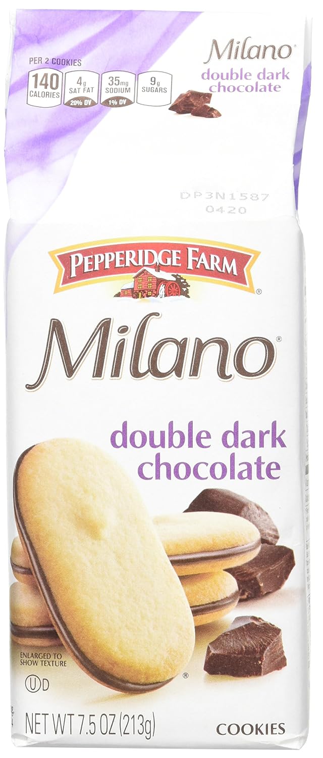 Pepperidge Farm Milano Cookies, Dark Chocolate, 20 Packs Tub, 2 Cookies Per Pack