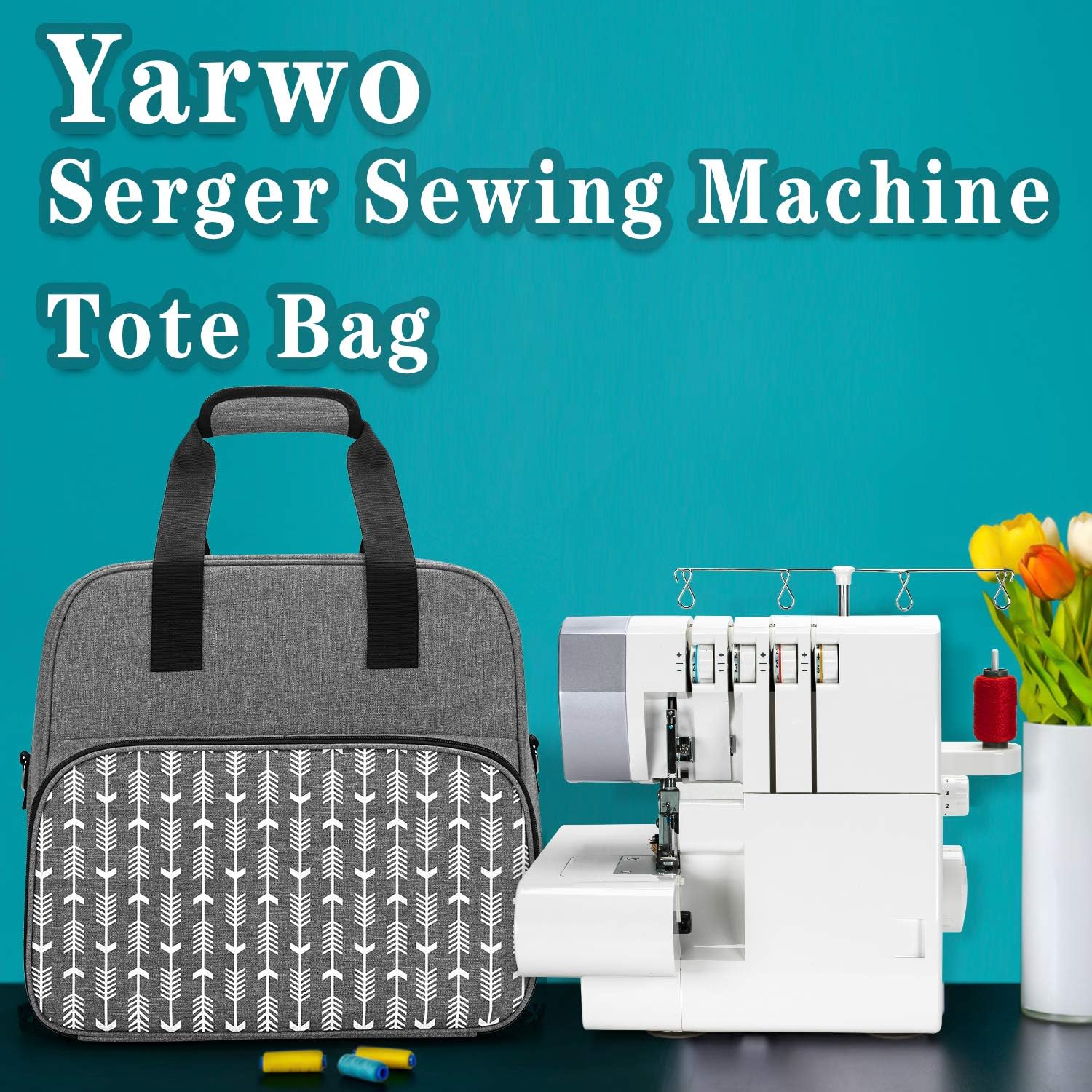 Yarwo Serger Machine Carrying Case for Universal Overlock Sewing Machine