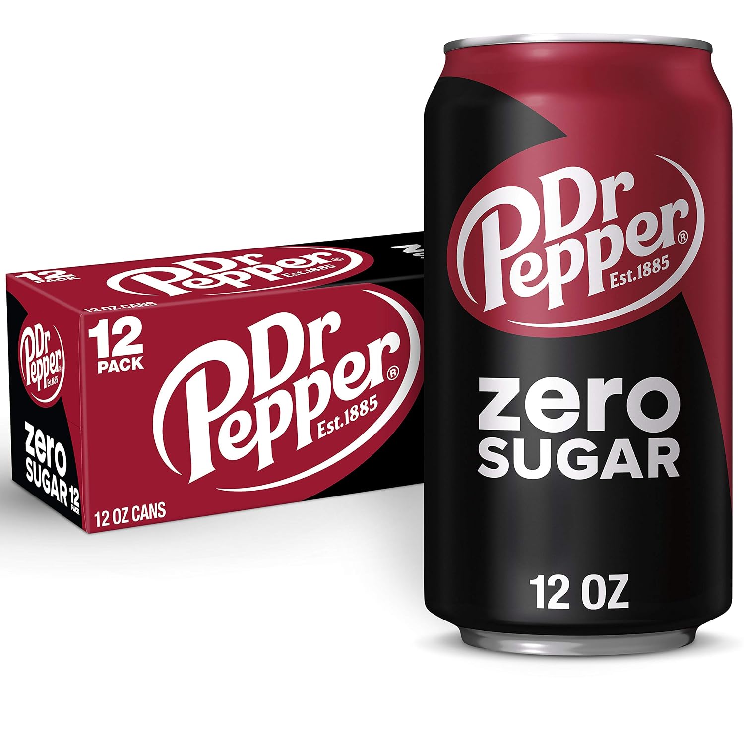 Diet Dr Pepper Soda, 12 fl oz cans, pack of 12