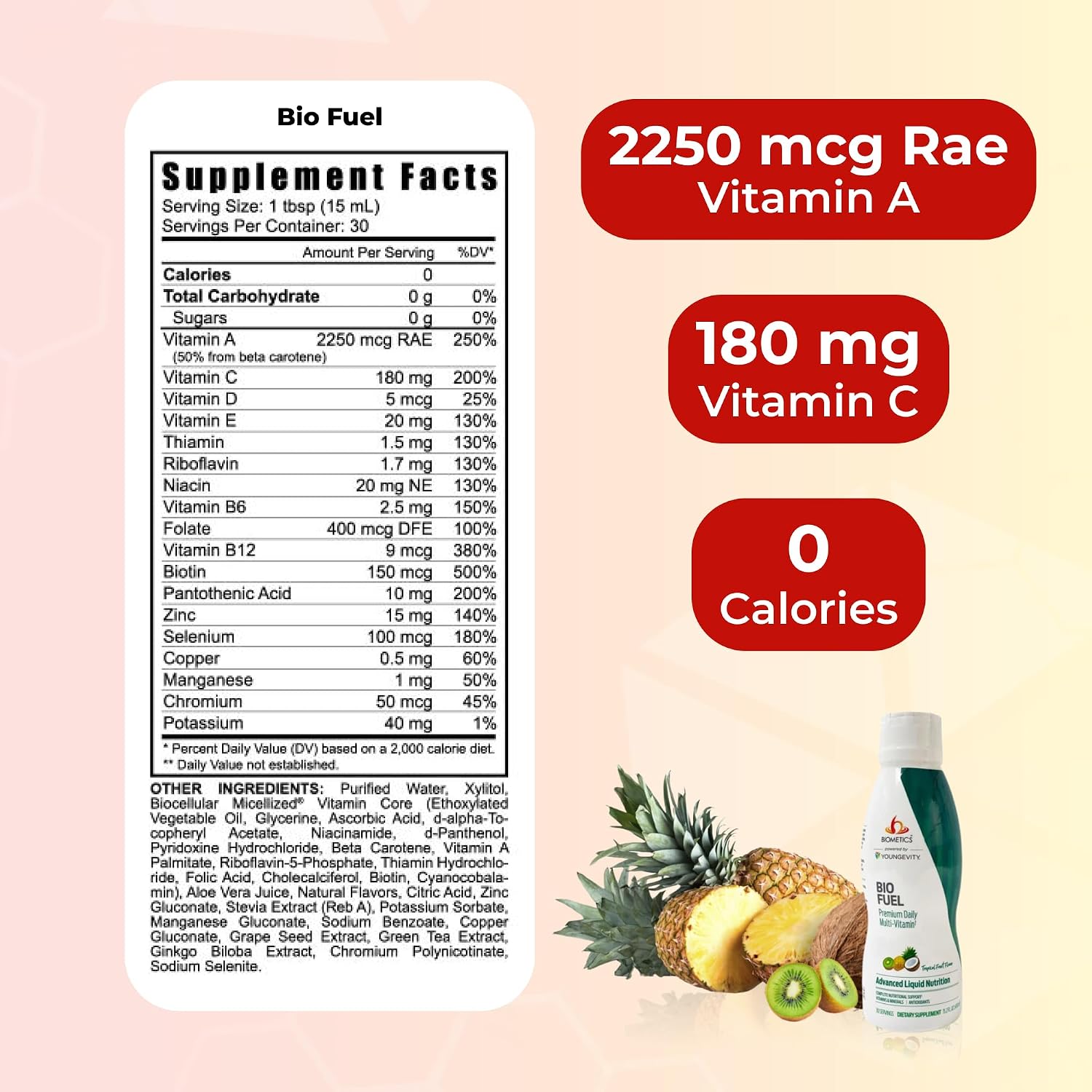Youngevity Bio Fuel Liquid Multivitamin with Antioxidants, 30 Servings | Vitamins, minerals, antioxidants, energy support