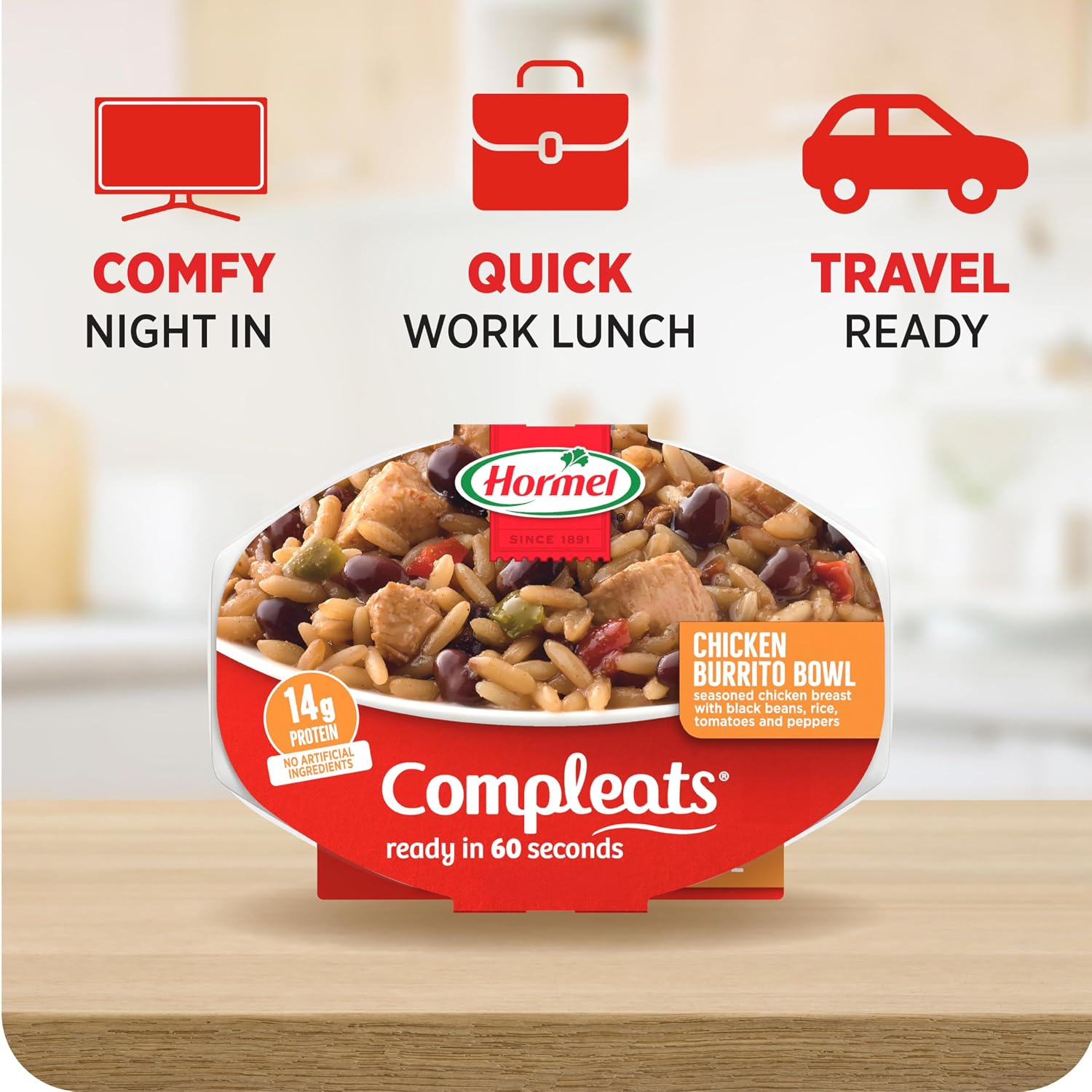 HORMEL COMPLEATS Chicken Alfredo Microwave Tray, 10 oz. (6 Pack)