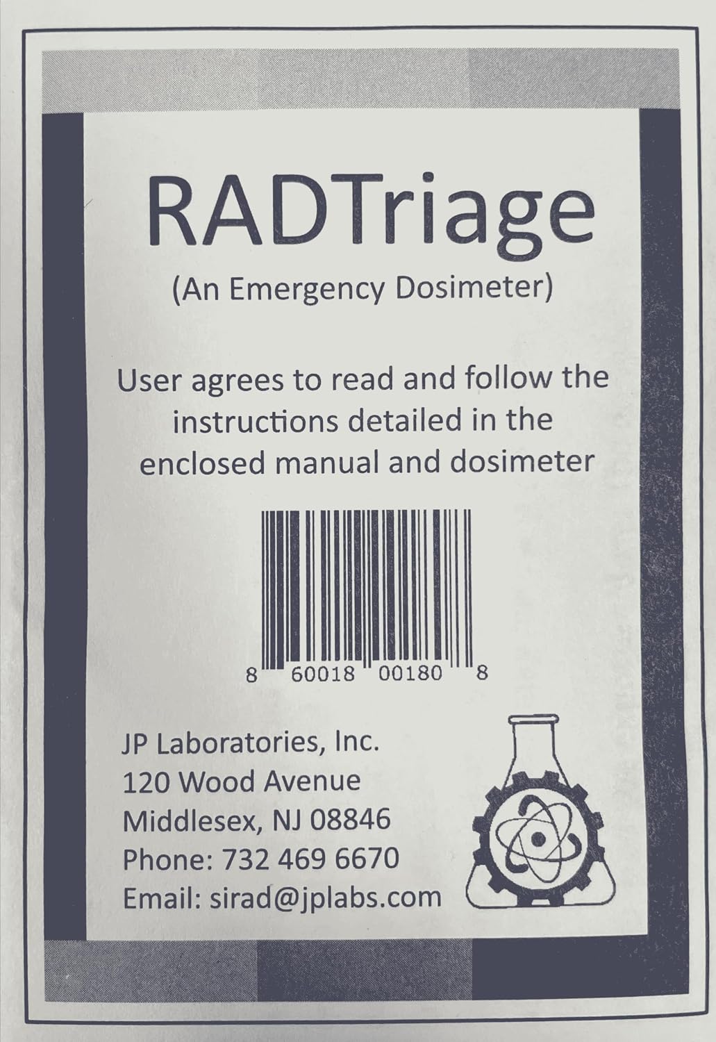 RADTriage Model50 Dosimeter & Self-indicating Instant Alert Dosimeters Practically Non-Destructible, Tamper Resistant