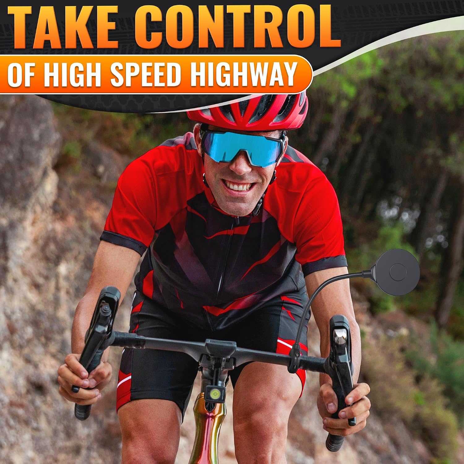 2 Pcs Bike Mirror Handlebar Mount, Convex and 360° Adjustable View