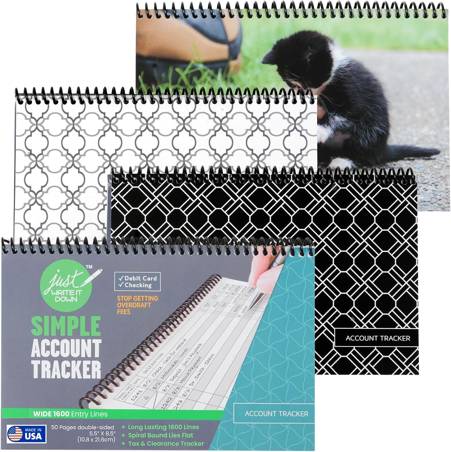 The Superior Register - Simple Account Tracker - Big Checkbook Register & Financial Ledger - Debit Card Register - Bank Register - 1 Pack, Teal, Wide Edition
