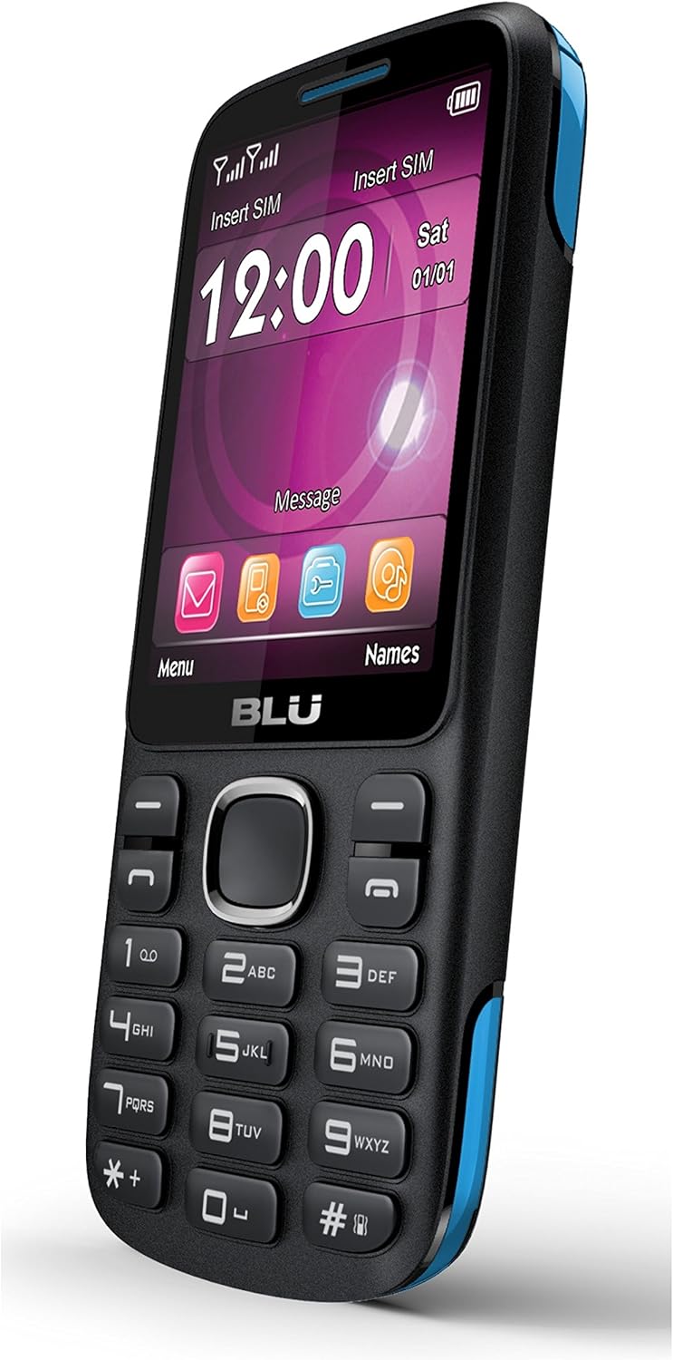 BLU T276T Black Blue Jenny TV 2.8 Unlocked GSM Dual-SIM Cell Phone w/ 1.3MP Camera - Unlocked Cell Phones - Retail Packaging - Black Blue