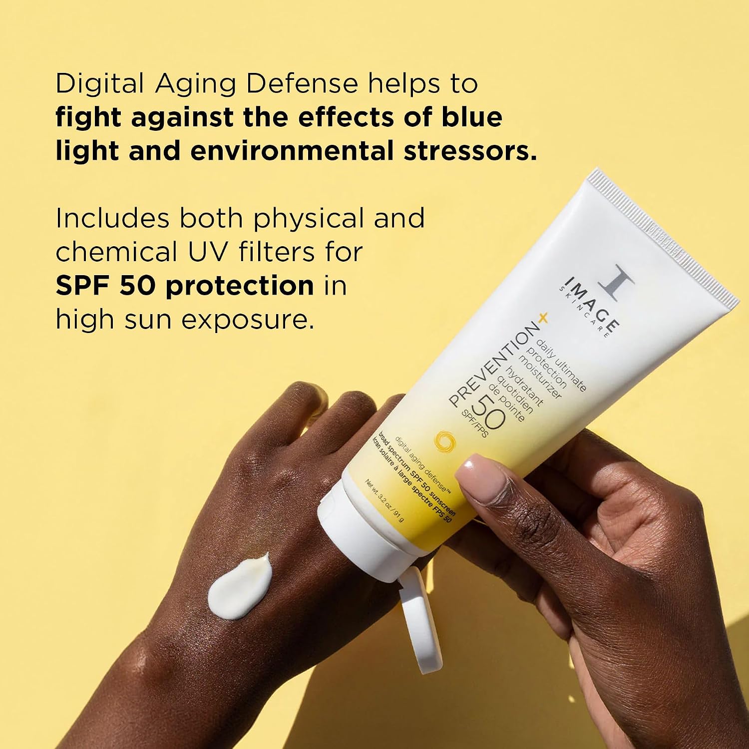 IMAGE Skincare PREVENTION+ Daily Ultimate Protection Moisturizer, SPF 50 Face Sunscreen Lotion, Zinc Oxide, Blendable with No White Cast, 3.2 oz