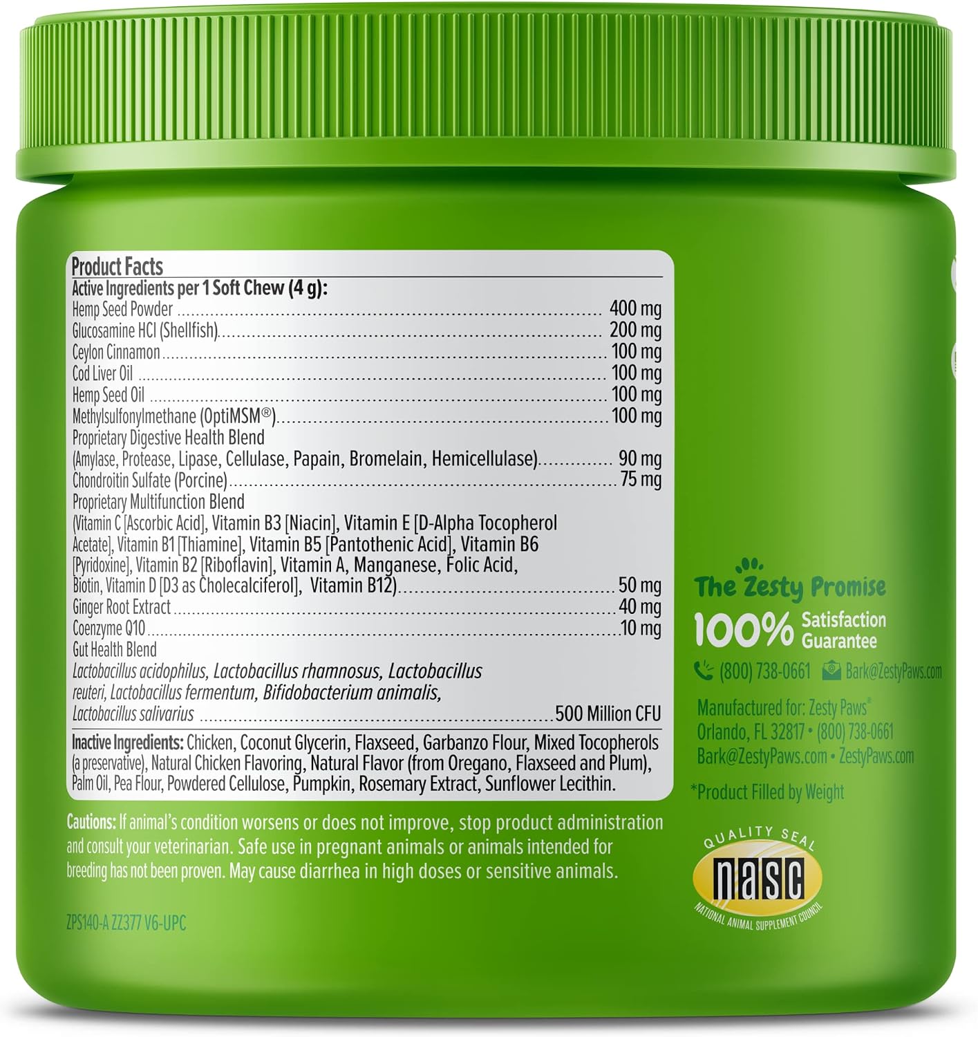 Zesty Paws Dog Multivitamin, Chewable Dog Vitamins and Supplements for Hip & Joints, Skin & Coat, Omega 3 Fish Oil for Dogs- Senior & Puppy Multivitamin- Chicken- 90ct