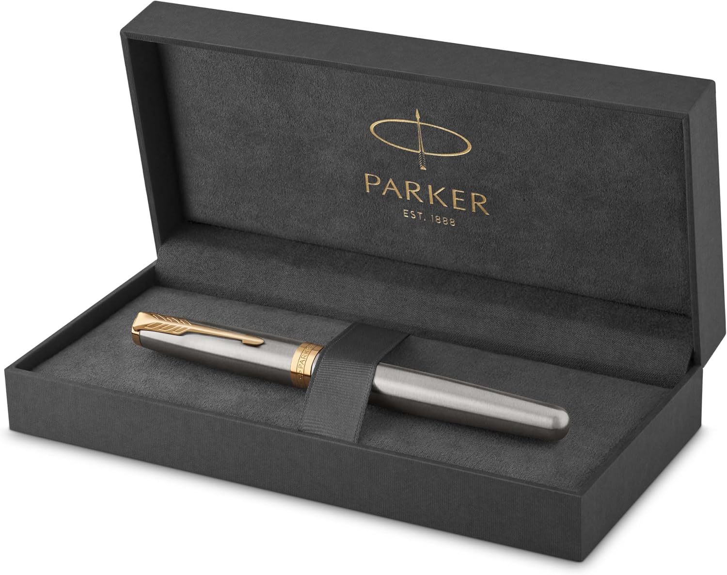 Parker Sonnet Fountain Pen, Matte Black Lacquer with Gold Trim, Medium Nib, Premium Gift Box, Ideal for Gifting