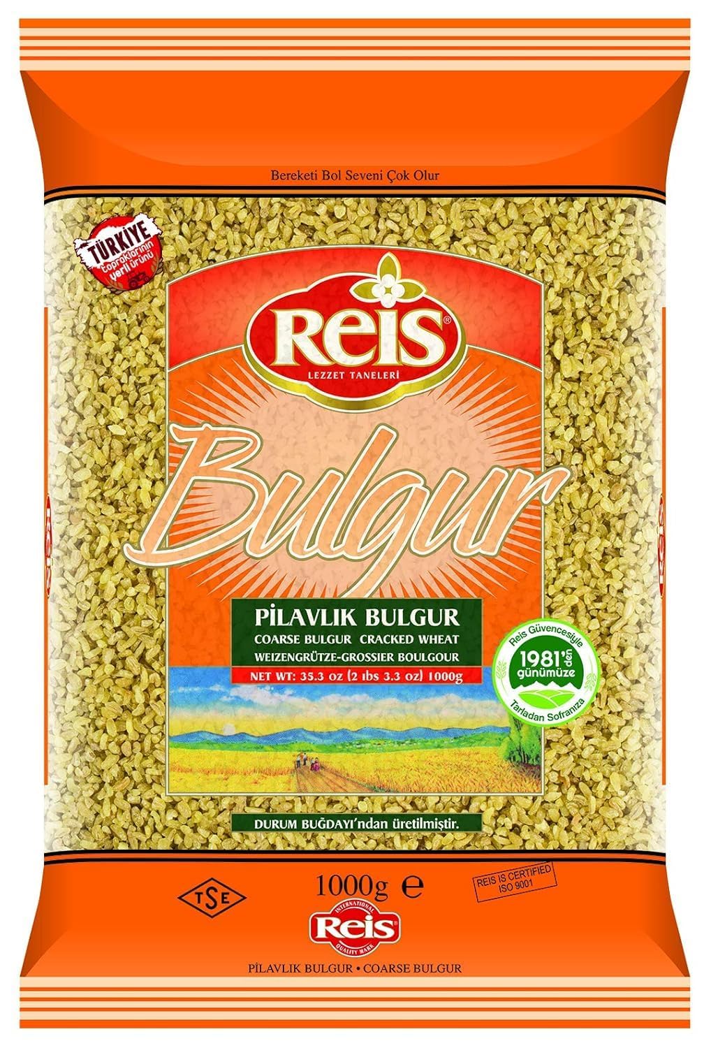 Reis Coarse Bulgur Wheat, Cereal Bag for Pilaf, Meal & Soups, 2.2 lb