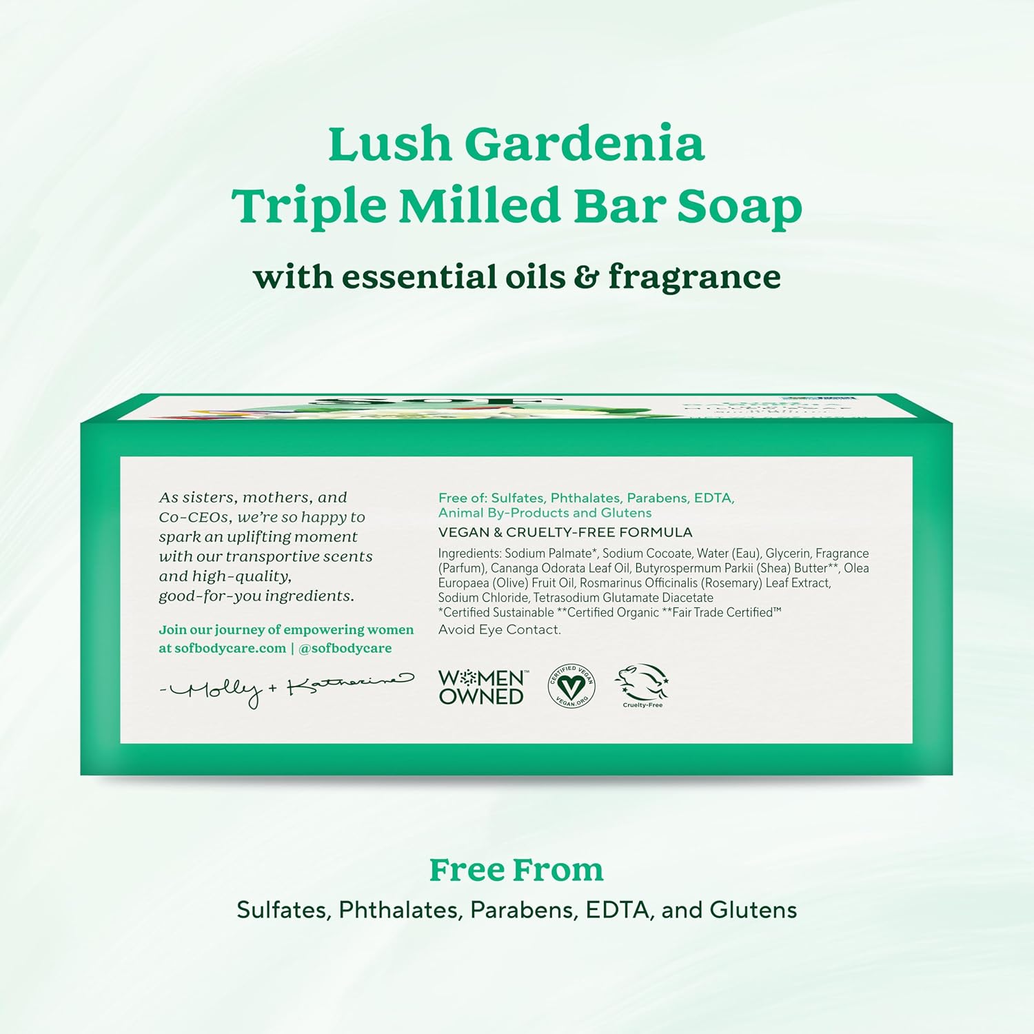 South Of France SoF Triple Milled Bar Soap, Coconut & Shea Butter