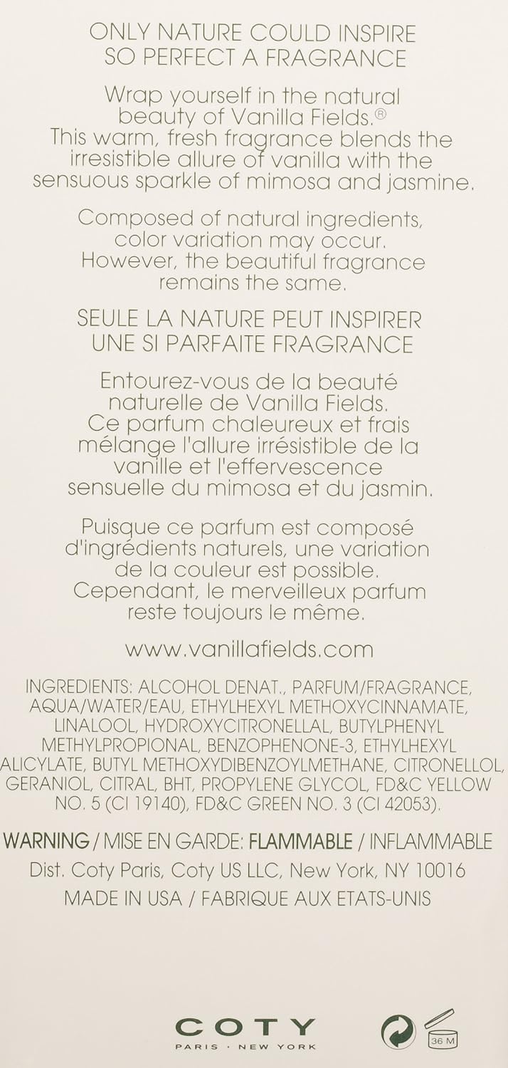Vanilla Fields Cologne Spray, Vegan Formula, Perfume, Enticing Flower Notes, 0.75oz