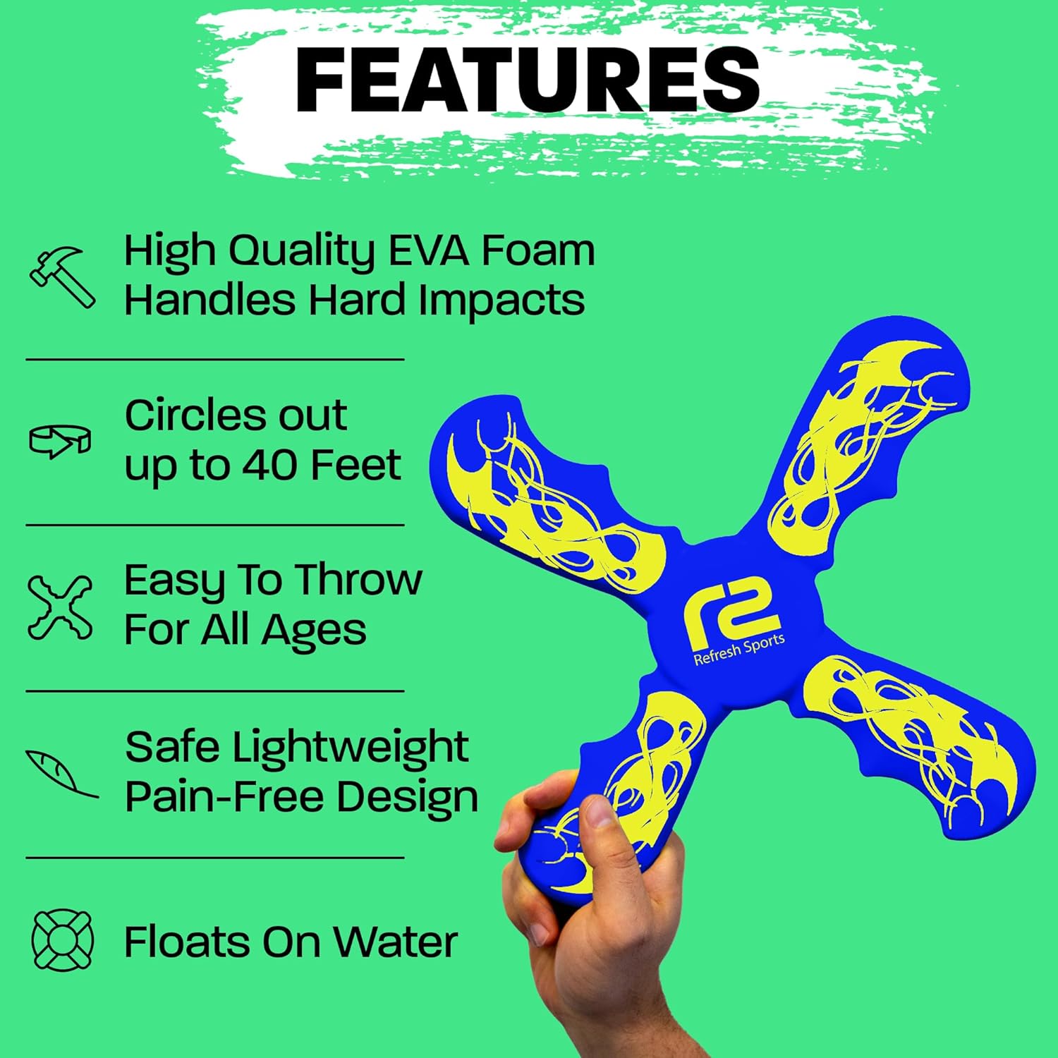 Boomerang for Kids - Fun & Easy To Use - Toys for Ages 8-13 - Birthday Gifts for Kids 5 6 7 8 9 10 Year Old Boy Gift - Best Outdoor Summer Gifts For